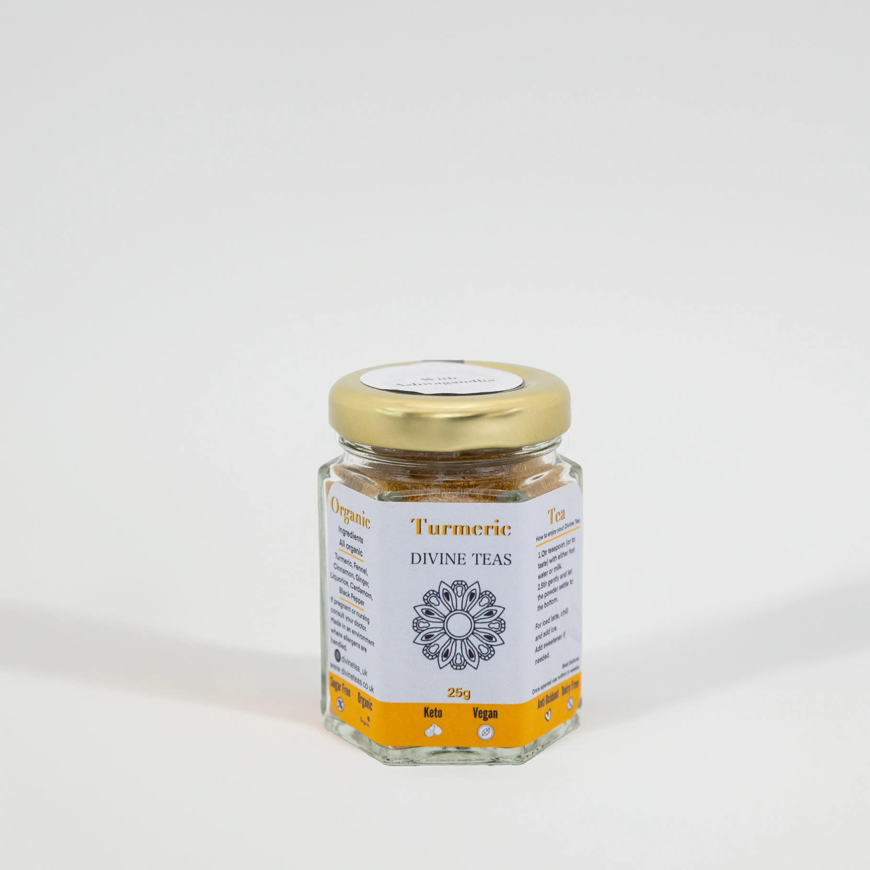 Divine Teas Organic Turmeric Tea Jar - 25g - Beverage