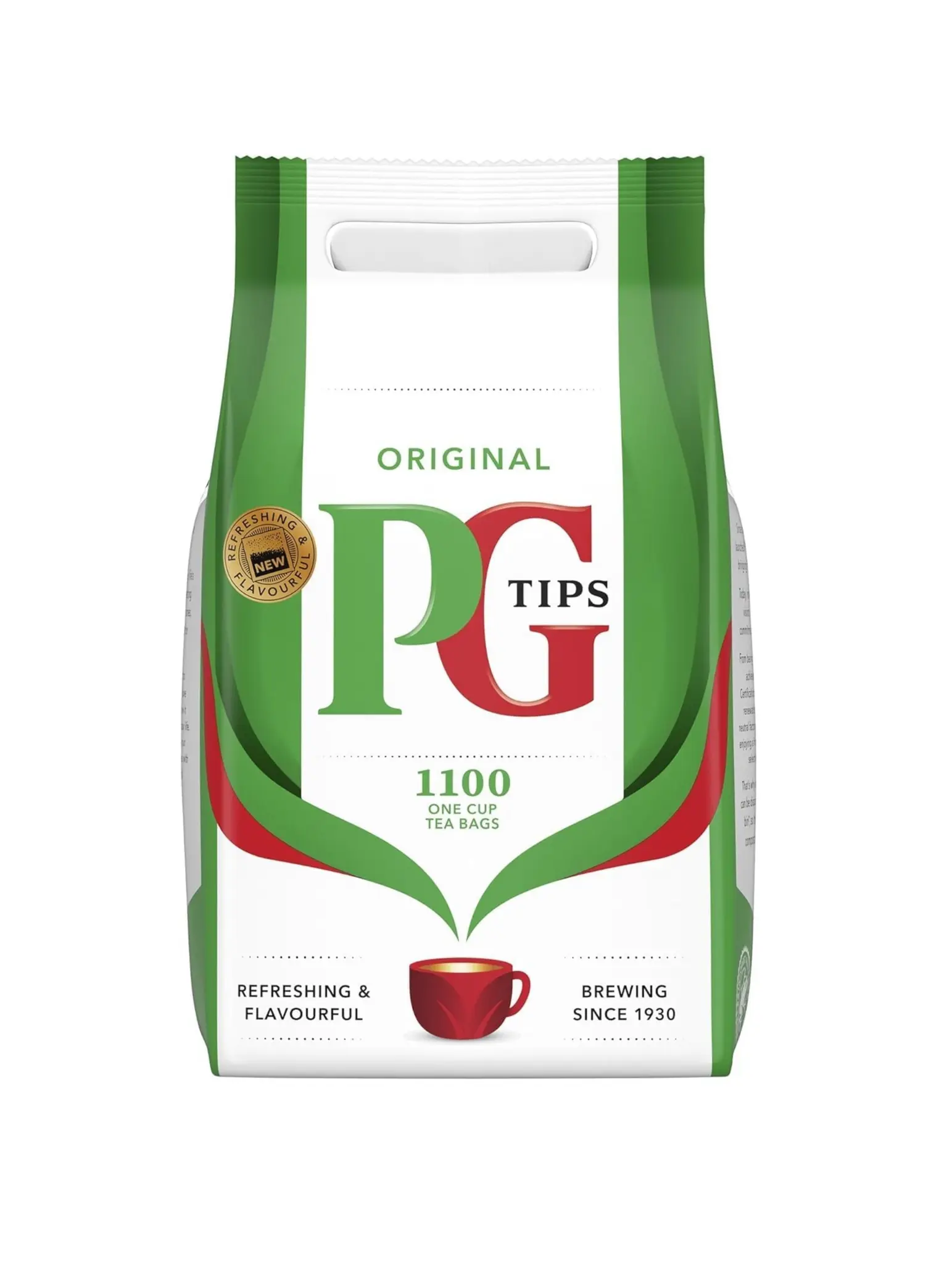 PG Tips Original 1100 One Cup Tea Bags | PG Tips Individually Wrapped Tea bags | Refreshing & Flavourful | Black TeaBags in Bulk | Everyday English Breakfast Tea | Best for Catering & Offices Beverage Nata
