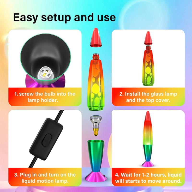 16'' Lava Lamp – Soothing Motion, Relaxing Glow, Aluminium Base, Perfect Room Decor,  Energy Class A night  light  bedroom 5