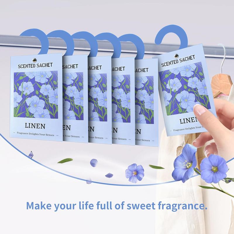 Scented Sachet Bags, Wardrobe Sachets, Hanging Sachets Aromatherapy Fresh Linen Fragrance, for Closet, Room, Drawers, Car Gift Hanger Perfume Freshener 4