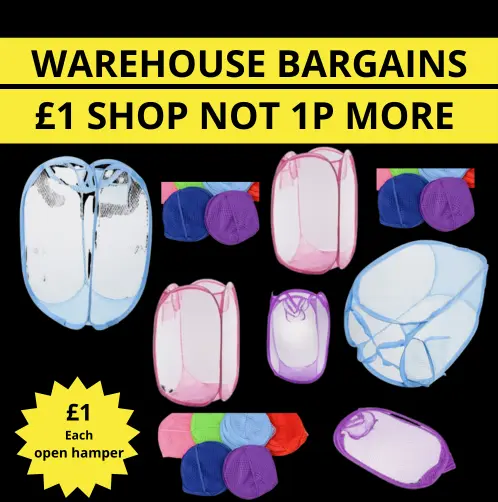 1 X EASY OPEN HAMPER NET LAUNDRY BASKET WASHING TOYS STORAGE FOLDING HOME NEW 0