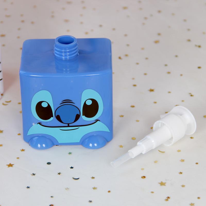 Product Introduction of 1pc Stitch Pump Dispenser Bottle - Cute Cartoon Refillable Soap & Lotion Container, Blue Plastic with Stitch Design, Perfect for Bathroom, Kitchen, and Party Decor, Ideal Gift for Halloween, Christmas, Thanksgiving 1