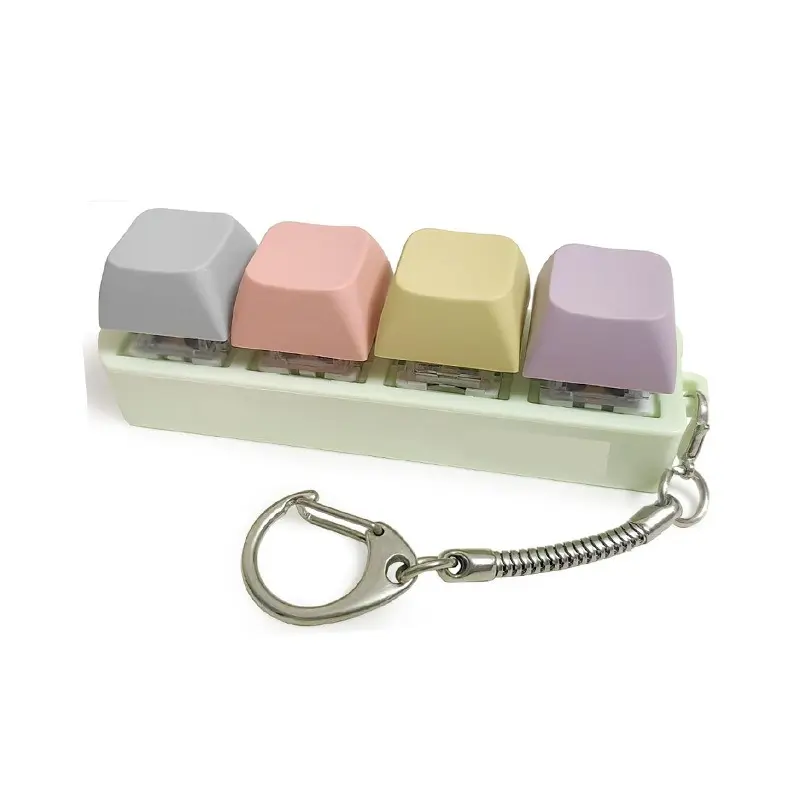 Fun Keycap Keyboard Keychain As Summer Outfits 2025, Punk Style Keyboard 4 Keys Toy Keychain for Women & Men, Summer Fashion Accessories for Daily Use for Decompression Gift