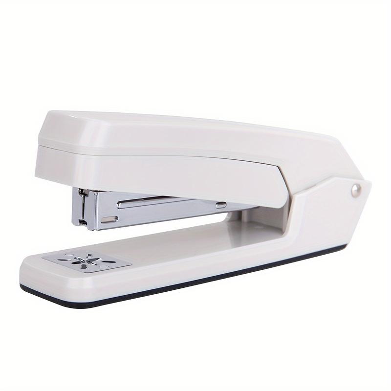 Product Introduction of 360-Degree Rotating Desktop Stapler, Manual Operation, Multifunctional Business Office Supplies, White, Can Staple Up to 25 Sheets at Once 3