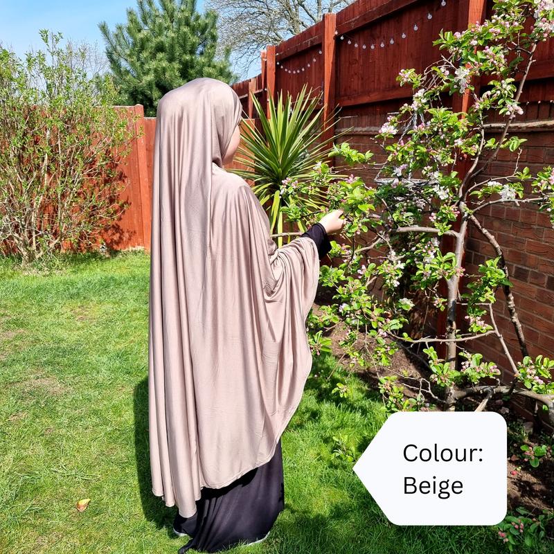 Yaqeen XL Lycra Khimar for Modest Fashion | Stretchy Full Coverage Hijab | Plus Size Friendly Islamic Khimar | Soft Lycra Khimar in Multiple Colours | Hijab Style for Women | Modest Wear Outfit | Comfortable Daily Wear Khimar | Islamic Clothing for Women 7