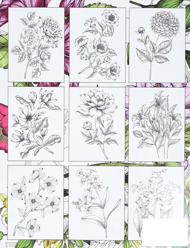 Bloom Adult Coloring Book: Beautiful Flower Garden Patterns and Botanical Floral Prints 1