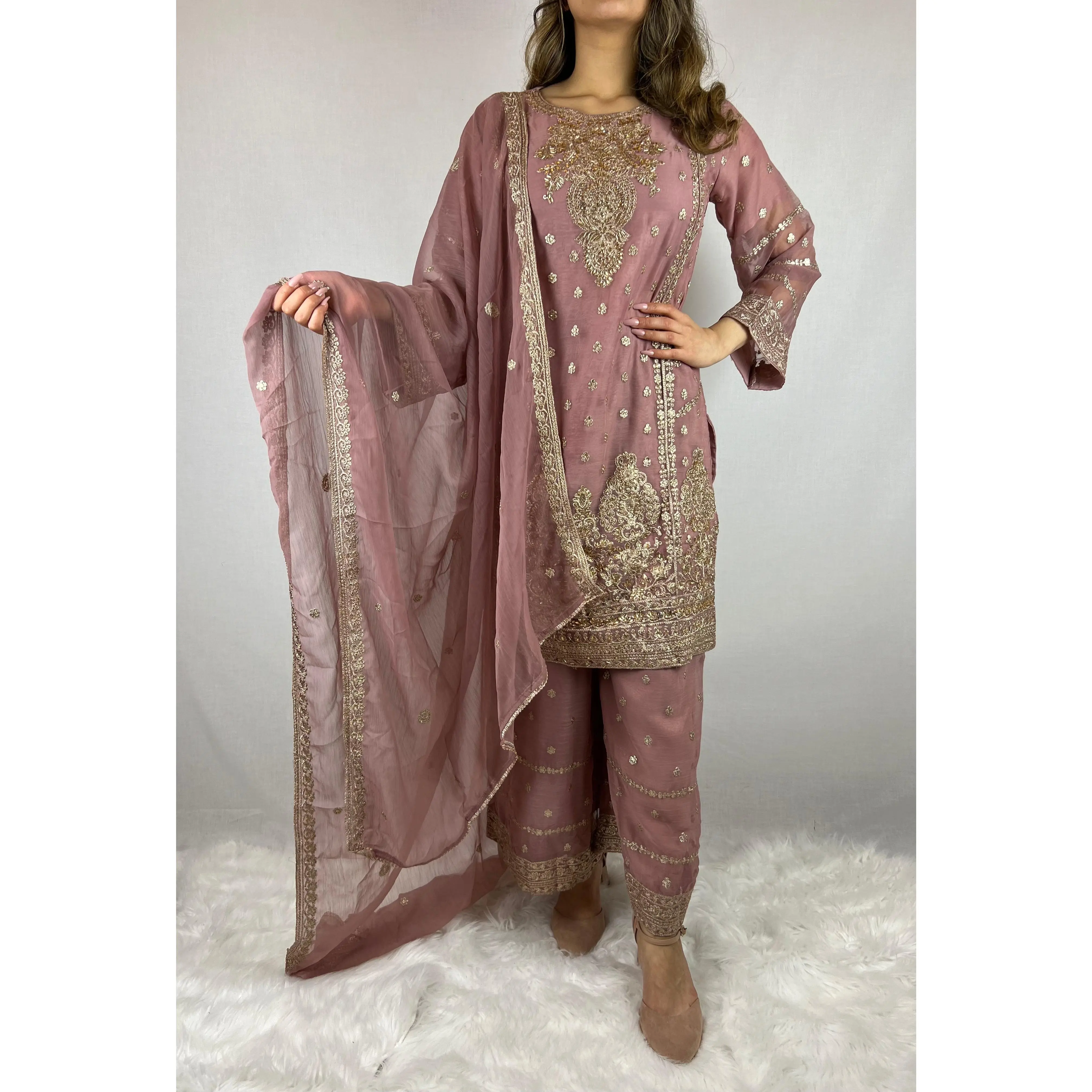 Rose Pink Palazzo Suit