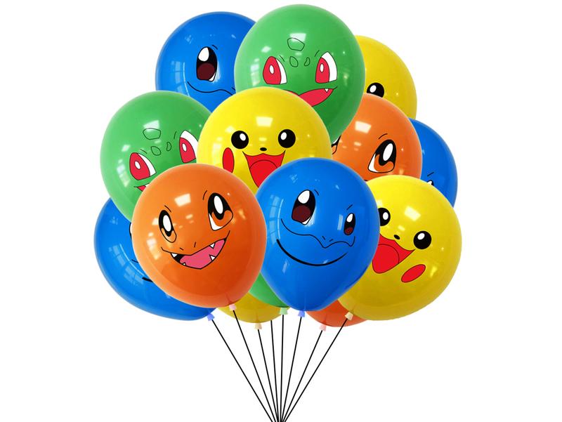 Pokemon Birthday Banners, Anime Cartoon Squirrel Pikachu Happy Birthday Letter Banner Outdoor, Pokemon Balloons 2