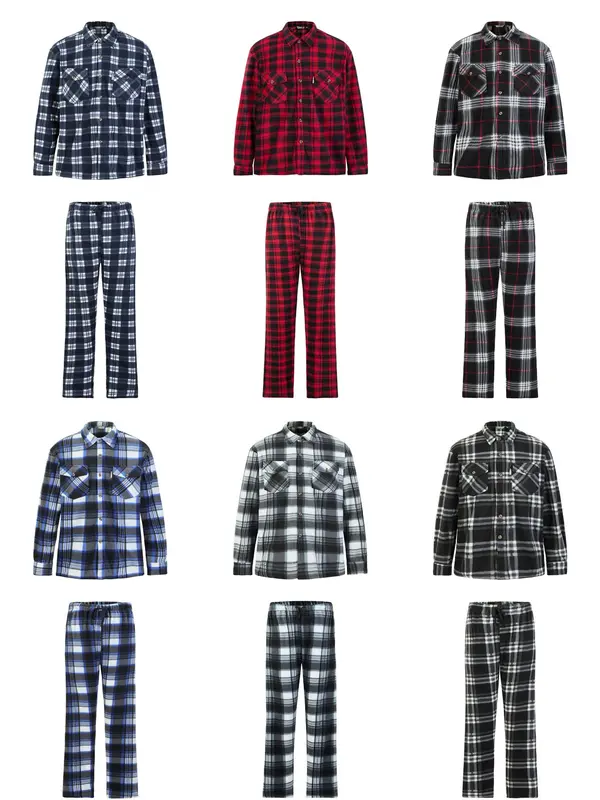 Clovu Extra Warm Lumberjack Pajama Set Buy Two Save 5% 1