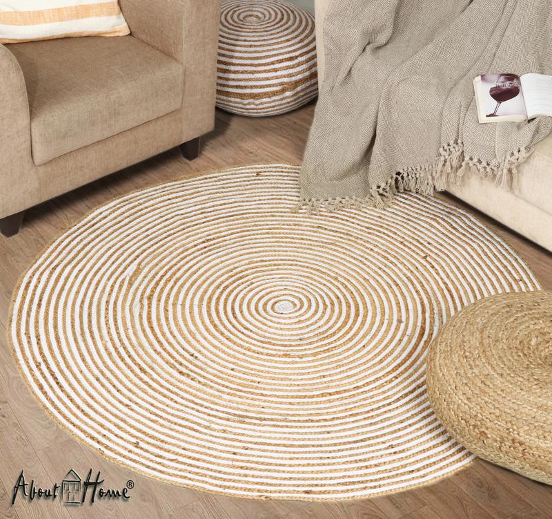 Jute and Cotton Braided Round rugs - Area Rugs - CHAKRA Round Rugs 4