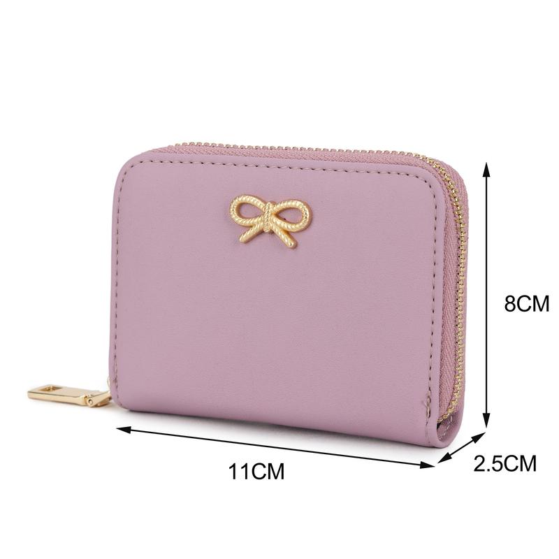 LONG&SONSmall Zip Around Wallet Multi-Slot, Women's RIFD Blocking Small Compact Bifold Leather Pocket Wallet Mini Zipper Purse Card Holder for Women 4