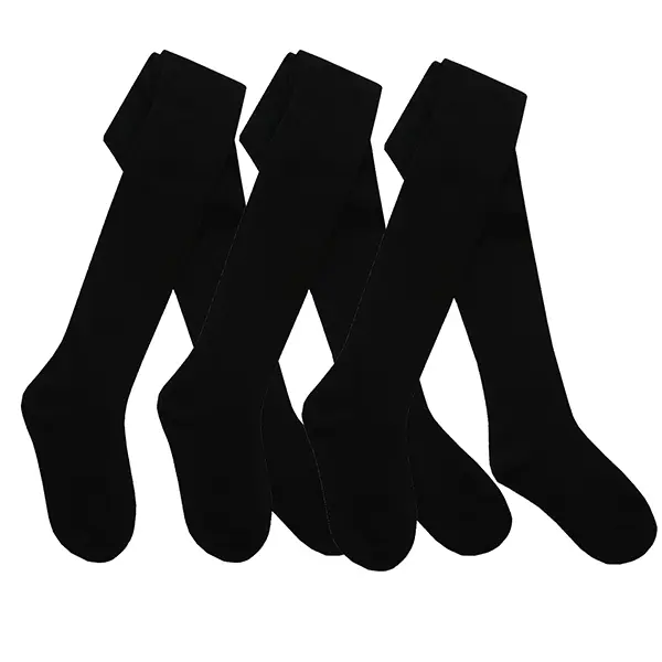 HiFEN 3 Pairs Girls Cotton Rich Plain Tights Warm Soft Thick Formal Smart Casual Back to School Girl Tights