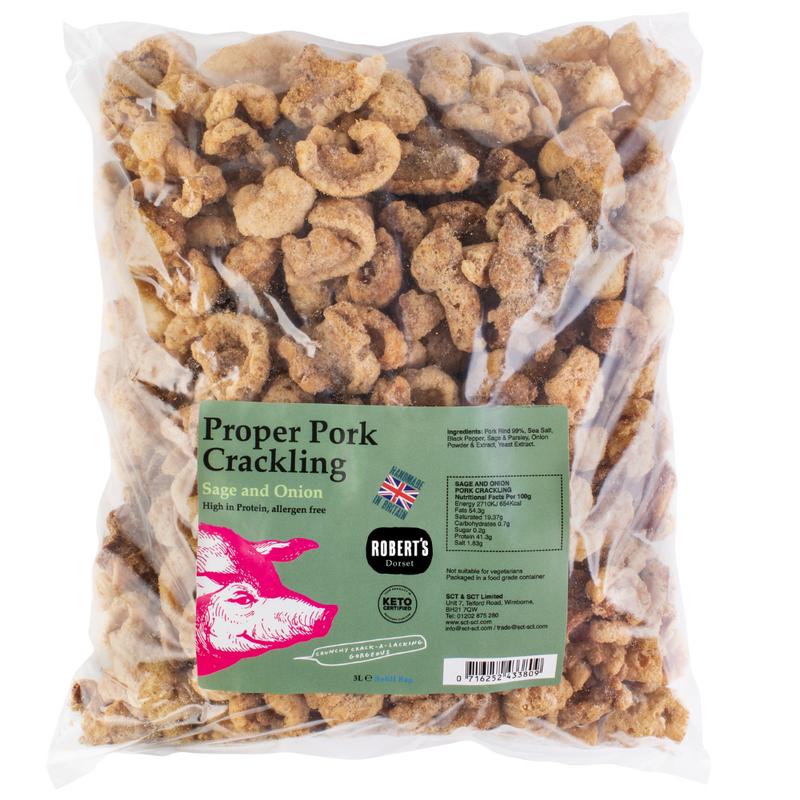 Proper Pork Crackling - 3L Refill Bags – Available in Multiple Flavours - Keto-friendly, Allergen-Free, Low Carb & High Protein, Handmade in Britain Salt Snack 5