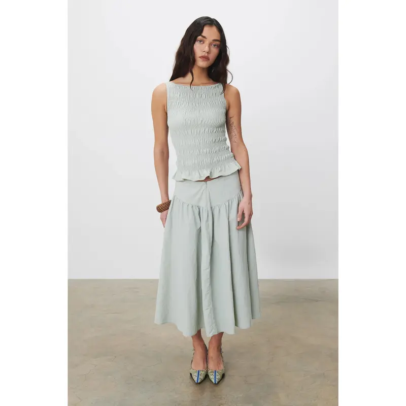 The Deba Midi Skirt, Oyster 1