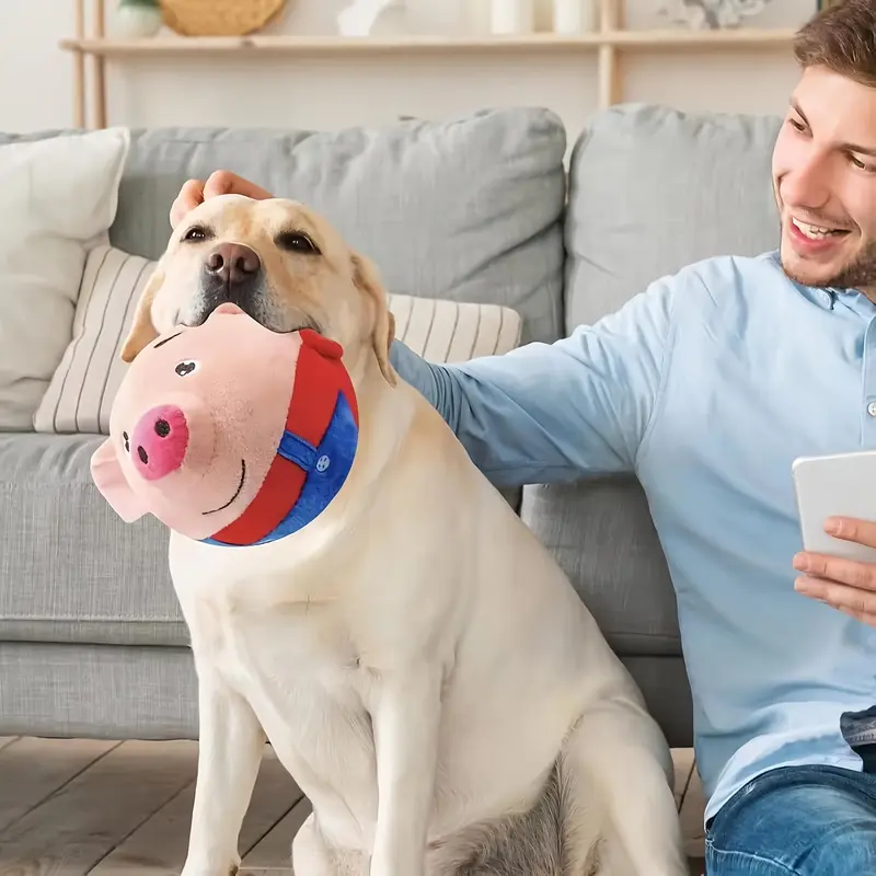 Interactive Plush Pig Toy for Dogs: USB Rechargeable, Bouncing, Sound-Emitting, Washable, Cartoon Dog Toy 8