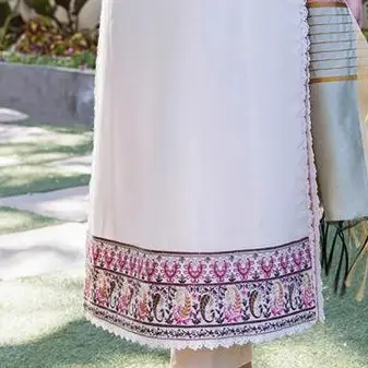 Asim Jofa Original - AJPE 39- Shirt  and Dupatta -Color: Cream Pink- Pakistani Dress Traditional Womenswear Clothing Embroidered Women Comfort Sleeve 5