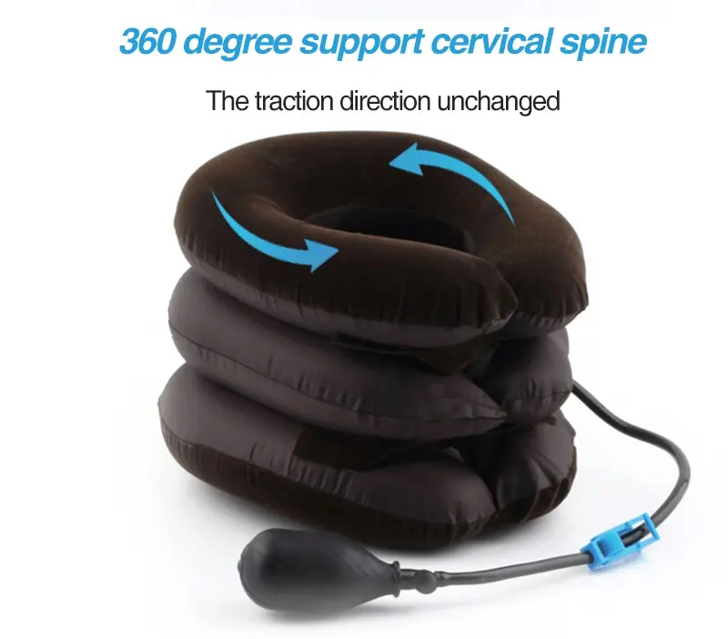 UK Neck Cervical Head Stretcher Pain Traction Support Brace Inflatable with Air Pump 7