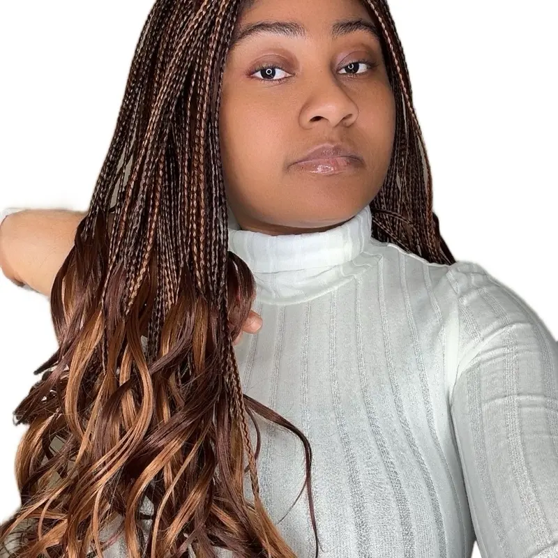 French Spiral Brown Braided Wig with Adjustable Band - Glue Less Wig hair extensions