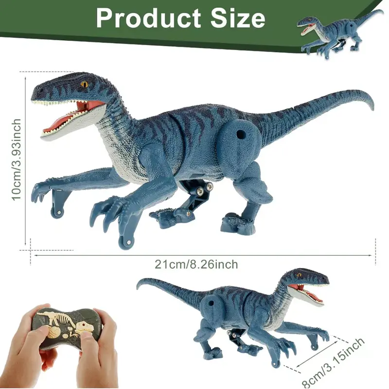 Remote Control Dinosaur Toys with 3D Eye LED Light - Realistic Texture and Bionic Movement 1