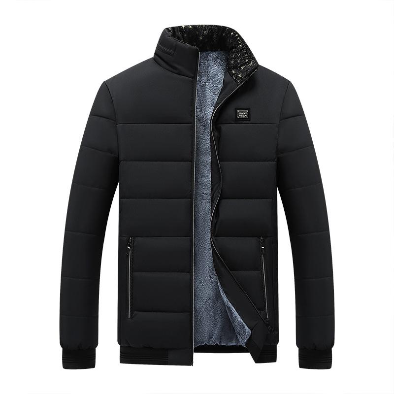 Product Introduction of Men's Fashion Personality Fleece-lined Cotton-padded Jacket winter  jacket Fabric Menswear Zipper Long Sleeve Asian Coats Pocket Polyester Tops Beige Plain Casual Wetsuit warm hoodie 17