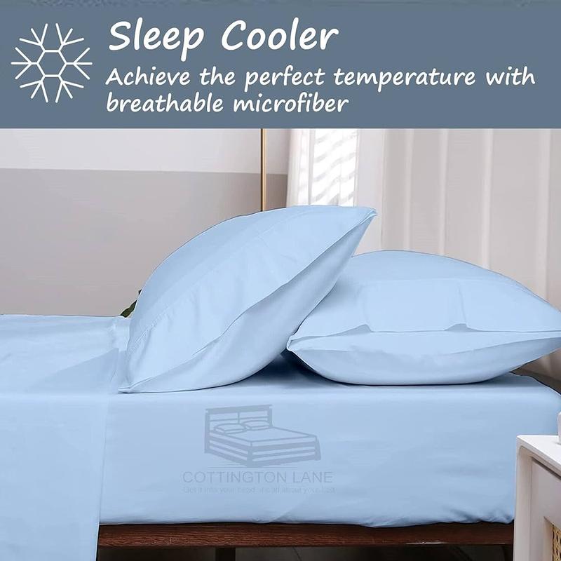 100% Microfiber Flat Bed Sheet 30cm Extra Deep Flat Bed Sheet Silky Soft Comfy & Breathable Luxury For All UK Size Thick Mattress Available in 4 Different Color flat sheets bed sheets 3