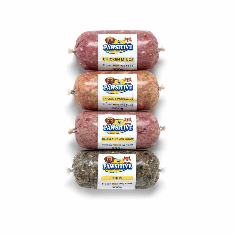 Frozen Raw Dog Food Variety Pack - 24 Rolls (500g Each, 12kg Total) - Includes Chicken, Chicken & Veg, Tripe, Beef & Chicken Flavours) BARF Diet 5