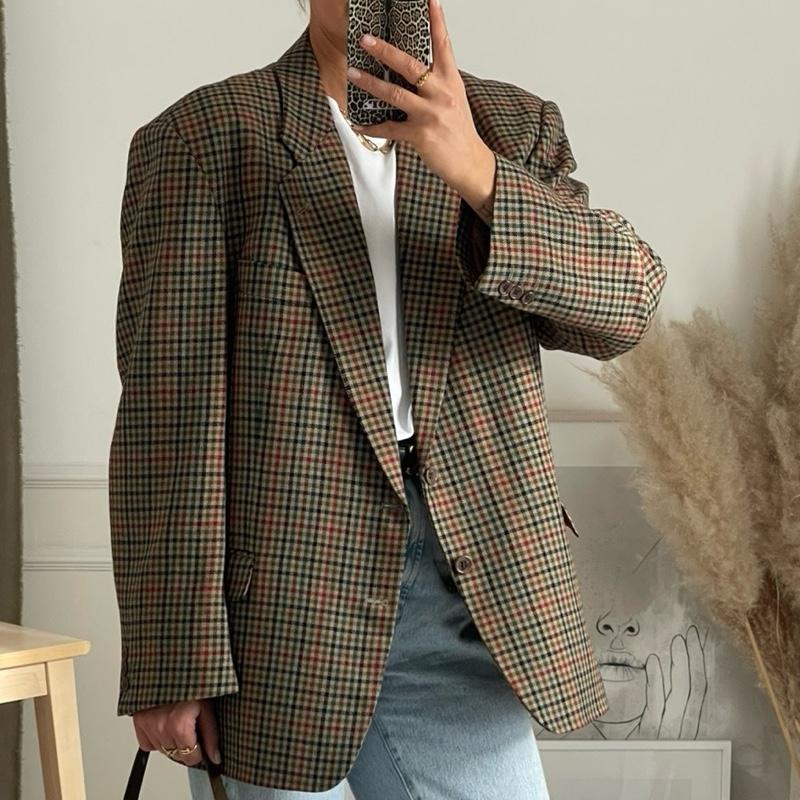 Vintage Oversized Checked Blazer 4