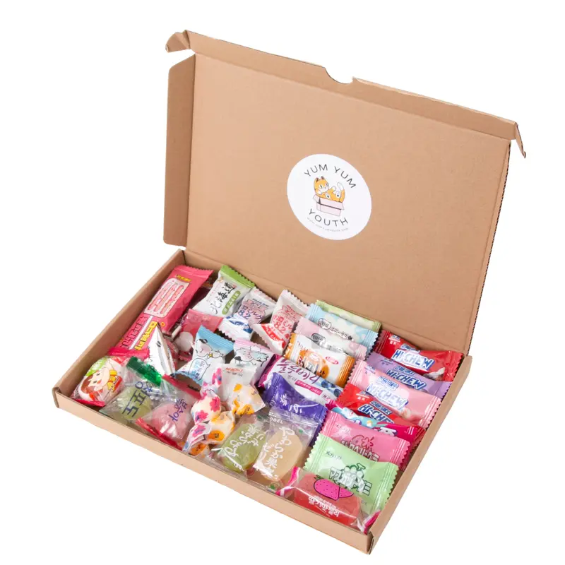 Asian Sweets Letterbox Gift | Snack Sharing Box | Mix of Jelly, Soft Candy and hard candy | Sweet Hamper Bonbon 1