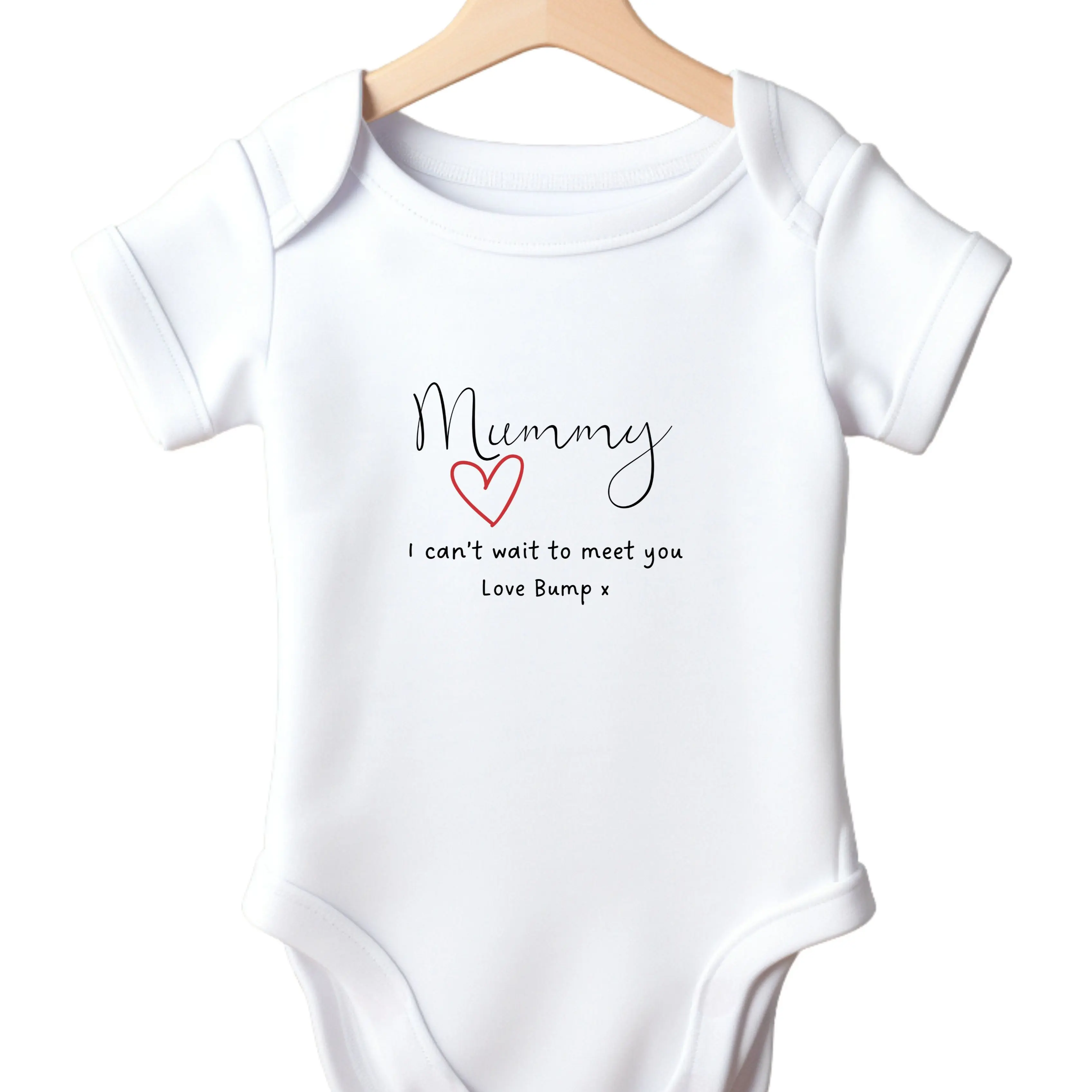 Mummy Baby Vest from Bump, Mummy - I can't wait to meet you love bump - beautiful slogan for new mummies