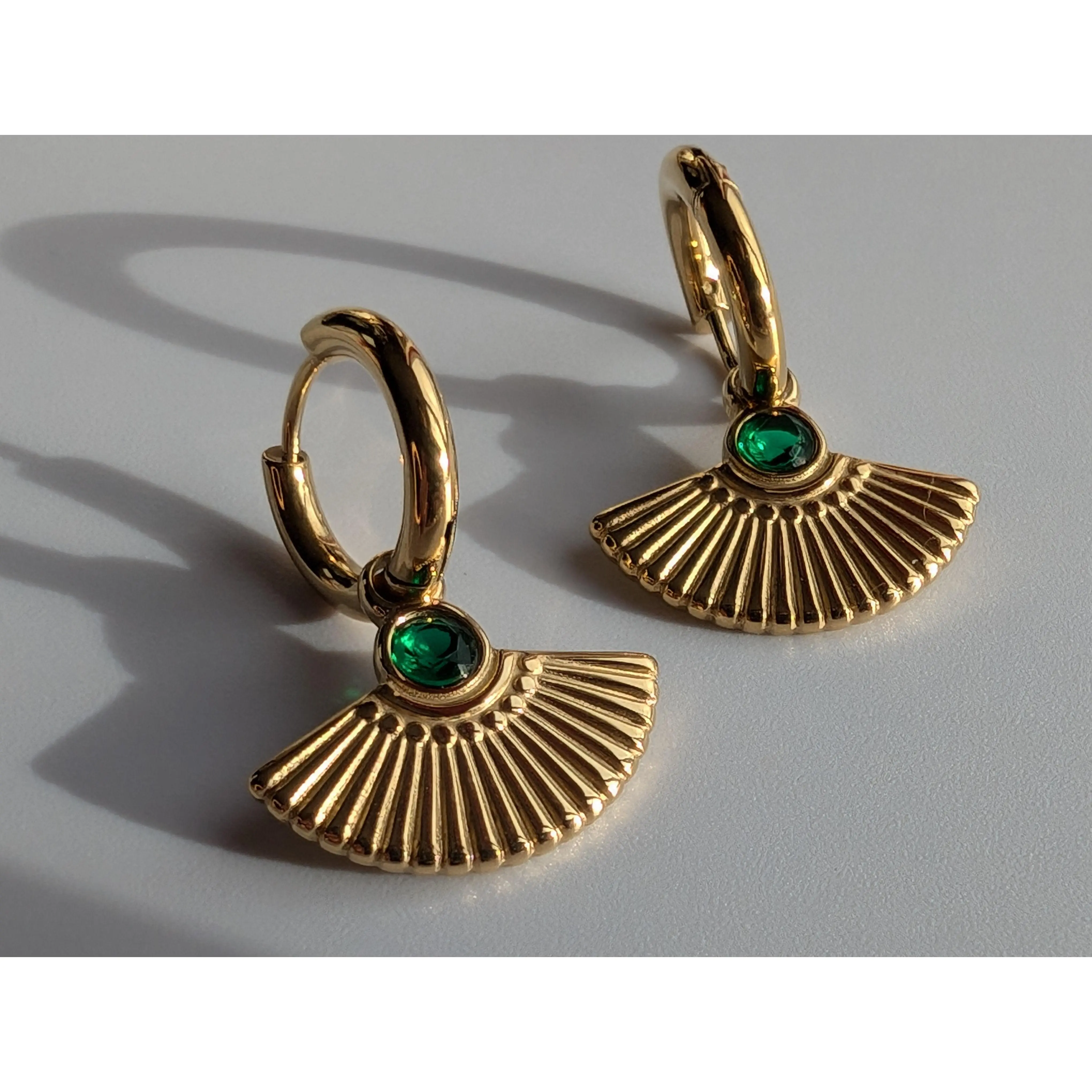 EMERALD PHARAONIC EARRINGS
