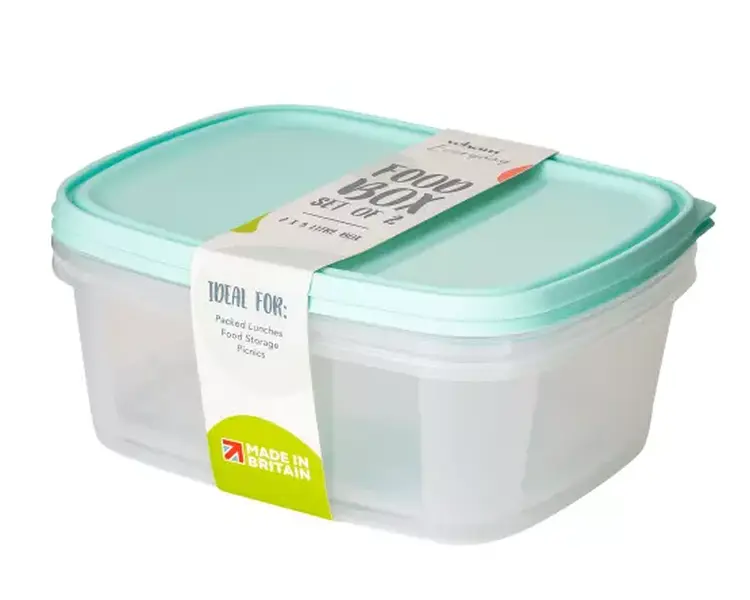 2 x 3 Litre Plastic Food Storage Containers Set Microwave Freezer Safe BPA Free Kitchen Reusable 0
