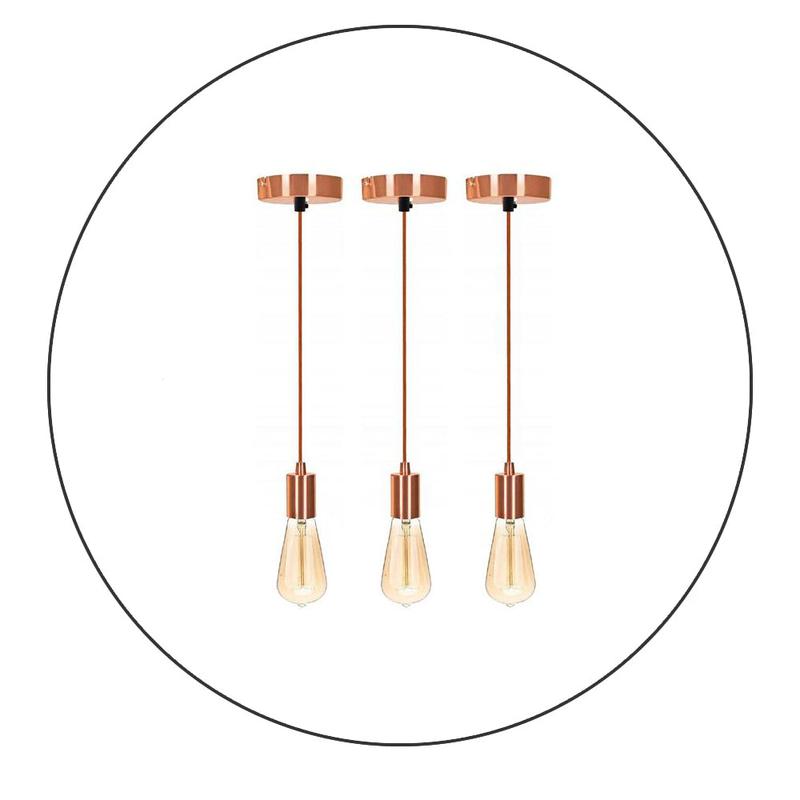 3 Pack E27 Screw 3 Pendant Light Ceiling Rose Fabric Flex Lamp Holder~2485 4