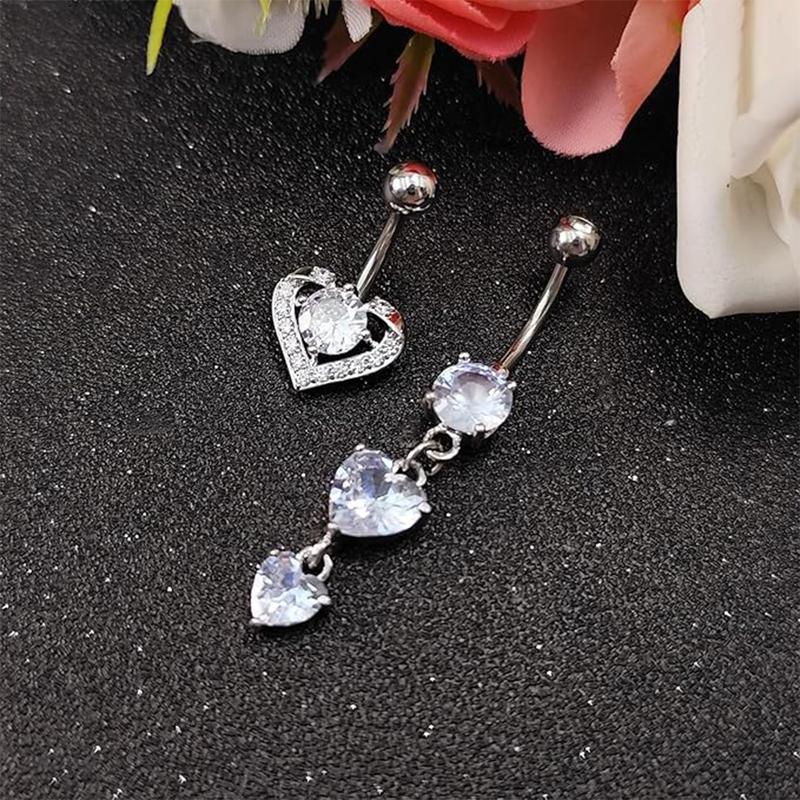 Stainless Steel Belly Button Bars Barbell Navel Body Piercing Jewellery for Women 5Pcs 4