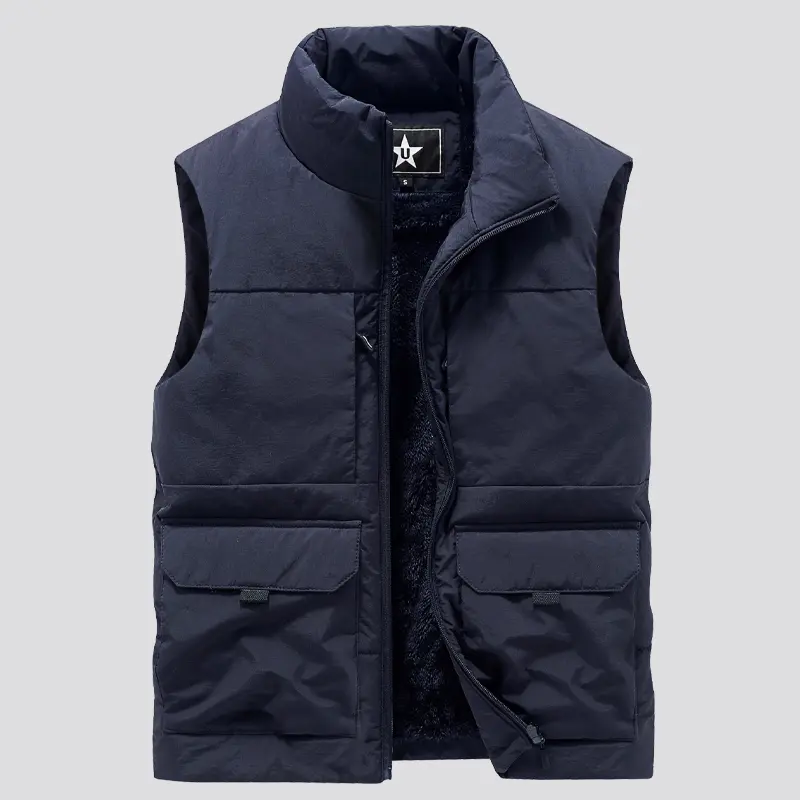 FaShion Large Male Warm Waistcoat Fleece Vest Men Men's Multi-Pocket Clothing Winter Vest Jackets Sleeveless Coat 2