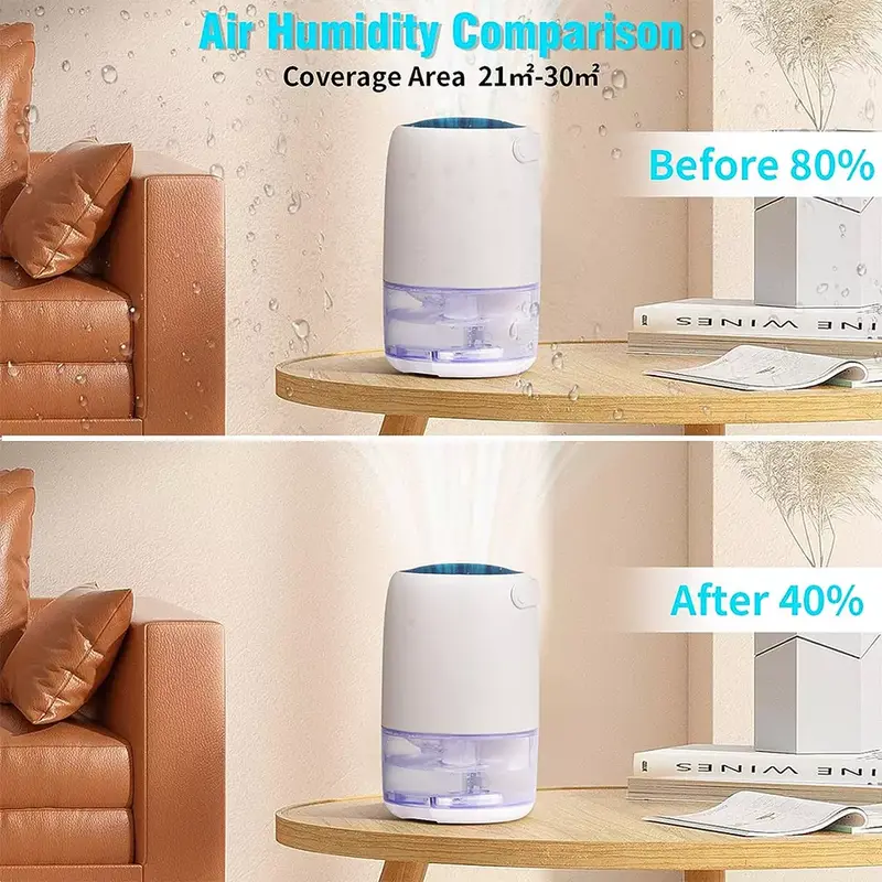 Dehumidifier For Home 1100ml Electric Mini Portable Condensation Moisture Damp 4