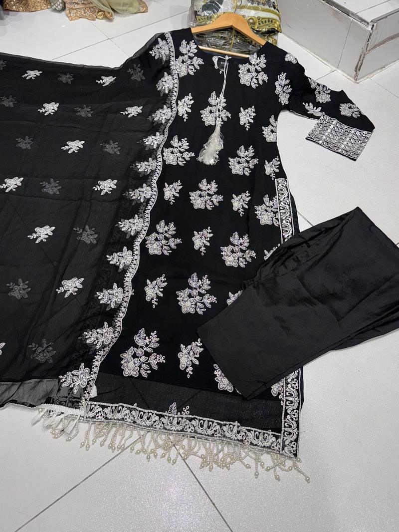 Product Introduction of 4 Colours AD’AAB salwar kameez dress 3 piece Pakistani white embroidered wedding edt S-XXL Womenswear 54