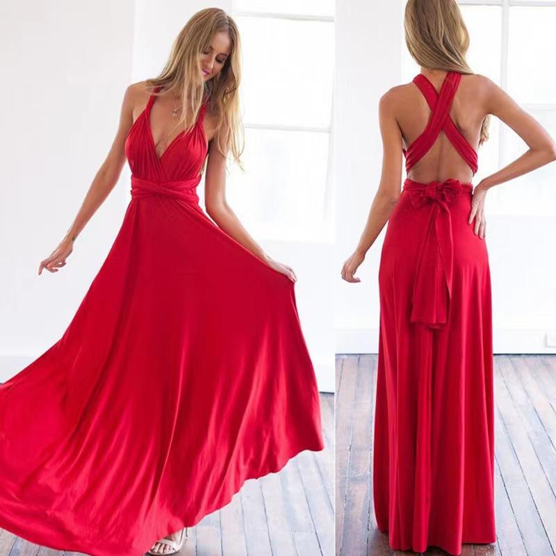 Product Introduction of Sexy Women Multiway Wrap Convertible Boho Maxi Club Red Dress Bandage Long Dress Party Bridesmaids Infinity Robe Longue Femme 8