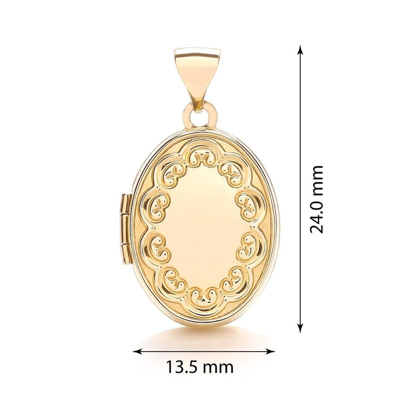 9ct Yellow Gold Oval Designed Locket 118022 1