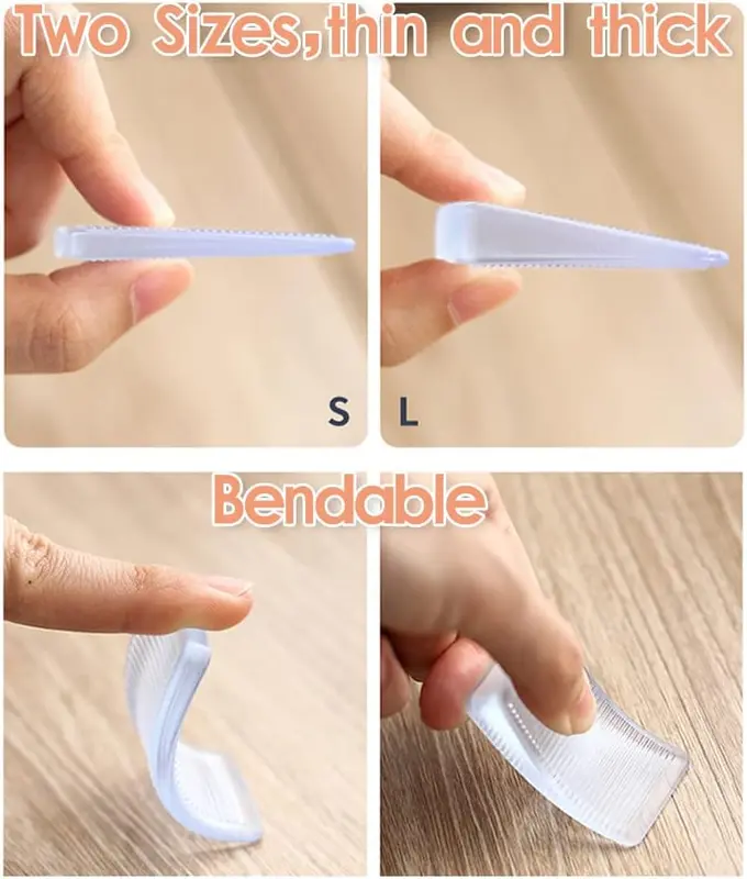 Furniture shim Wedges Small furniture stoppers Small Rubber Wedges Rubber Furniture Pads for Leveling Bathroom Kitchen Room Door Restaurant desks 2