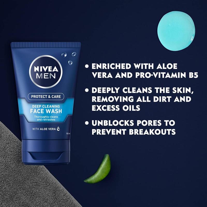 NIVEA MEN Deep Cleaning Face Wash Protect & Care (100 Ml) Skincare 1