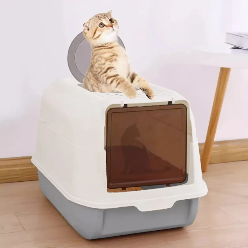 Lifeideas Large Fully Enclosed Hooded Top Entry Cat Litter Box With Scoop,Anti-Splash Kitten Litter Tray,Cat Toilet Cat Pan For Indoor Oudoor,Pet Supplies 5