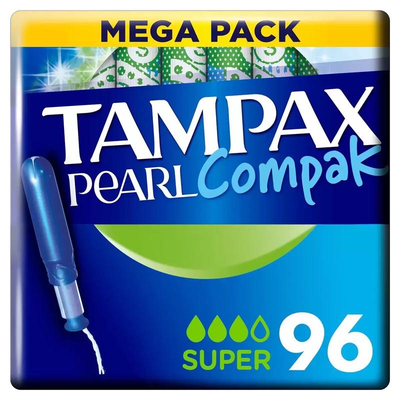 Tampax Pearl Compak Super / Regular Tampons, 4 x 24 Pack Absorbency Absorbency Daily Sensitive Skin Comfort 1