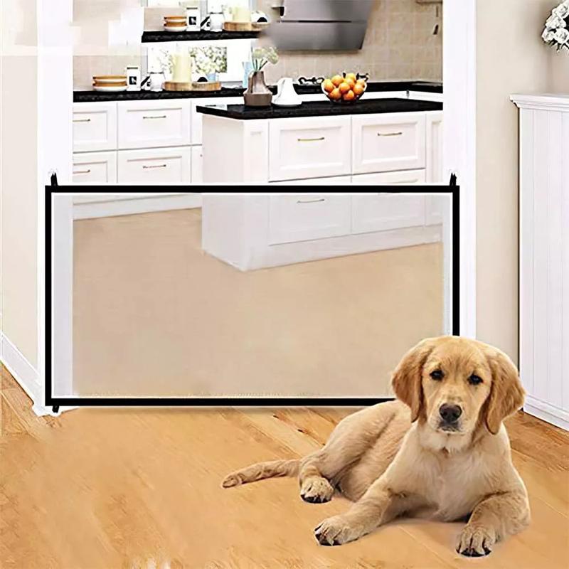 Retractable Pet Dog Gate Magic Child Baby Stair Gate Barrier Foldable Portable 6
