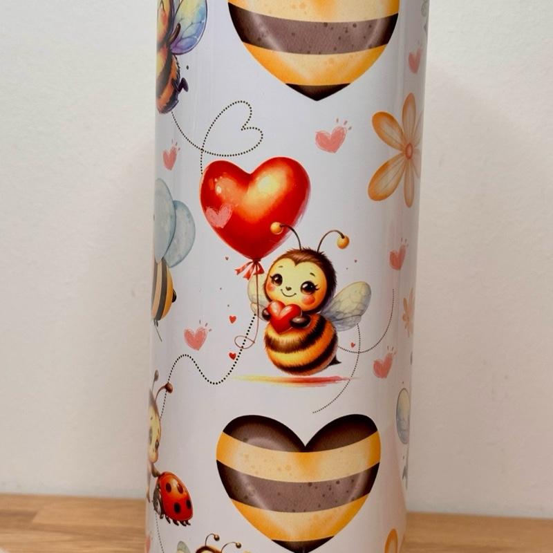 Personalised Bumble bee 20oz Stainless Steel Skinny Tumblers Portable Straw Flasks Water Bottles Drinkware Stylish 2