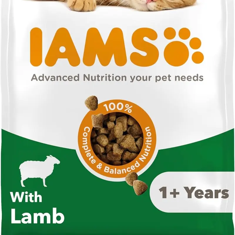 IAMS Complete Dry Cat Food for Adult 1+ Cats with Lamb 3 kg - High Protein and Low Fat 1