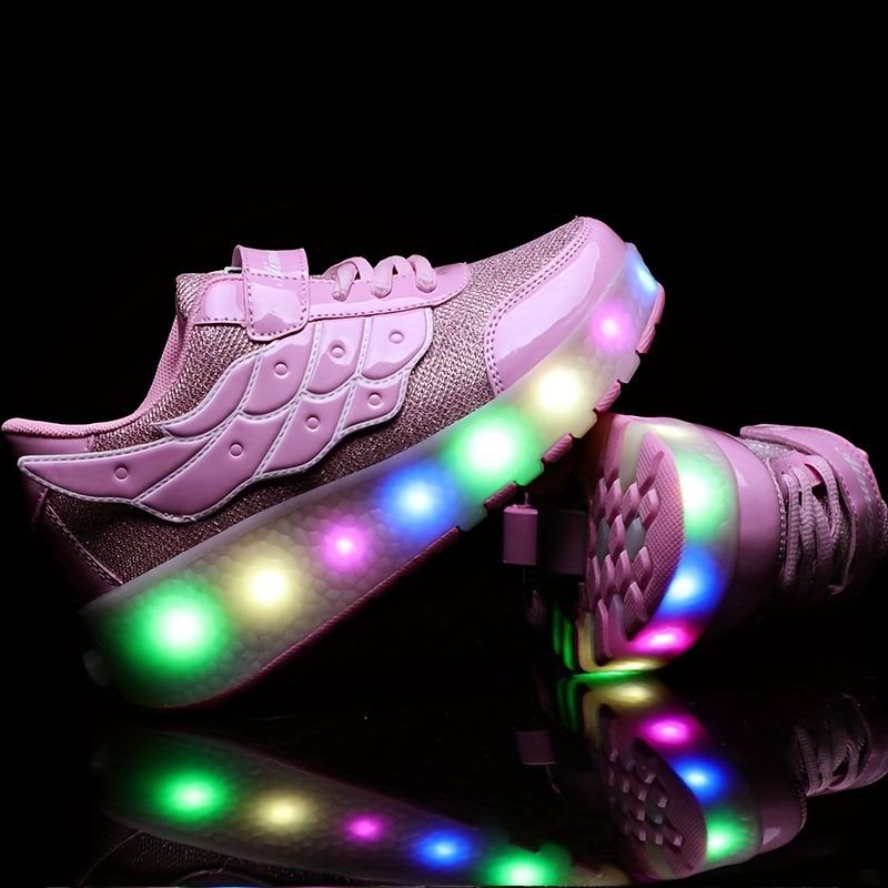 Product Introduction of Low Top Trendy Cool Roller Skateboard Shoes with Breathable Anti Slip Wheel for Girls, LED Light, All Seasons, Indoor Outdoor 7