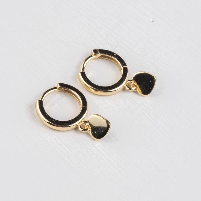 Claude Tiny Heart Huggie Earrings- Gold plated on Sterling Silver 2