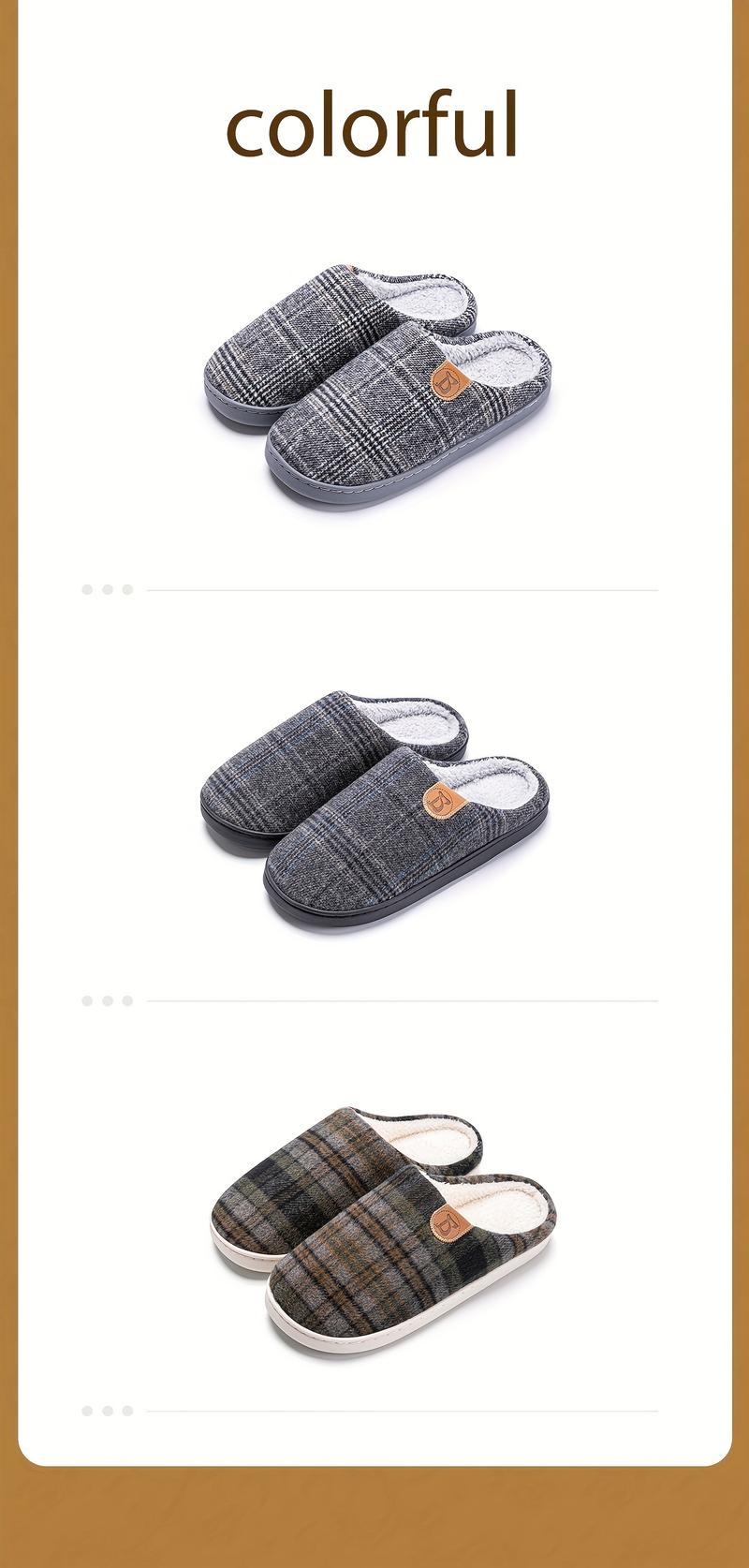 Product Introduction of Mens PLUS SIZE Luxurious Soft Plush House Slippers - Ultra-Cozy, Breathable, Anti-skid Slip-ons with Fuzzy Lining for Indoor Comfort - Ideal for Autumn, Winter, and Cool Mornings 7