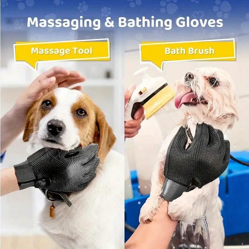 Multifunctional Pet Grooming Gloves for Dogs and  Cats - Hair Brush, Shedding Fur Remover, Clean and Massage Mitt 9