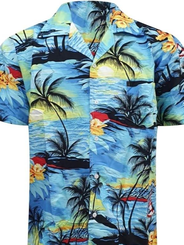 Mens Hawaiian Shirt Short Sleeve Summer Hawaiian Shirts Mens Casual Shirts Aloha Shirt Mens Shirts Hawaiian Fancy Dress Summer Shirts Beach Party 4